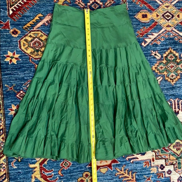fun ForeverCute tiered forest green  maxi skirt, S - Picture 6 of 8